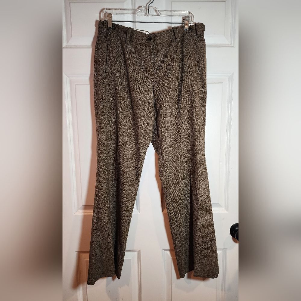 The Limited Cassidy Fit Khaki Brown Dress Trousers Wool Blend Size 12